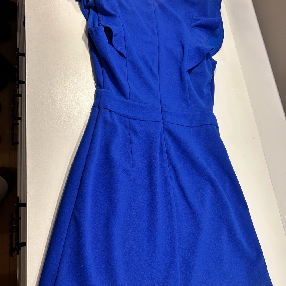 Entro Royal Blue Ruffle Sleeve V-Neck Dress Women’s Small - Picture 7 of 7